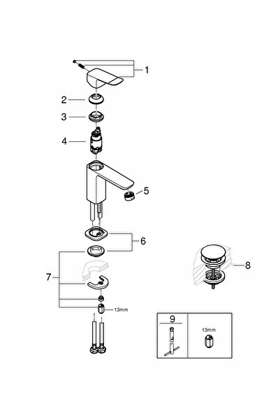 Grohe Dice Chrome Baterie lavoar independentă 1018570000