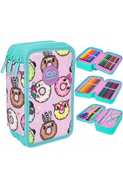 NO BRAND COOLPACK – Penar triplu cu accesorii HAPPY DONUTS pentru fete