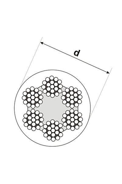 NO BRAND Sârmă de oțel înmănușată cu PVC 8/10mm 6x19 NEGRU 20mb
