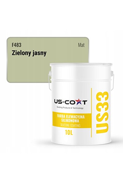 NO BRAND Vopsea pentru fațade, siliconică, verde deschis F483 UV, 10L, Produc...