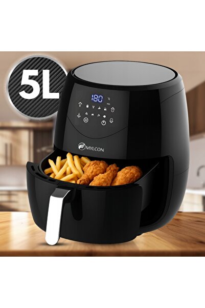 NO BRAND Friteuză cu aer cald fără ulei, mare, 5L, puternică, 1450W, MYLCON