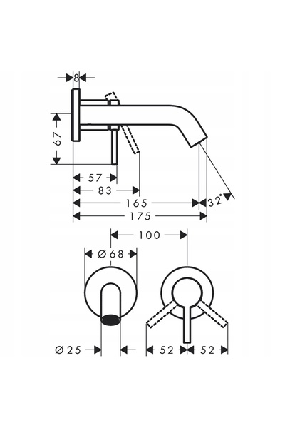 Hansgrohe Baterie de lavoar încastrată Tecturis S 73350000 Crom