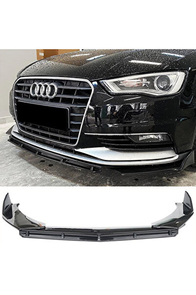 HasAkman Audi A3 8V Uyumlu Ön Lip Parlak Siyah 3 Prç Brabus Kırılmaya Dayanık...