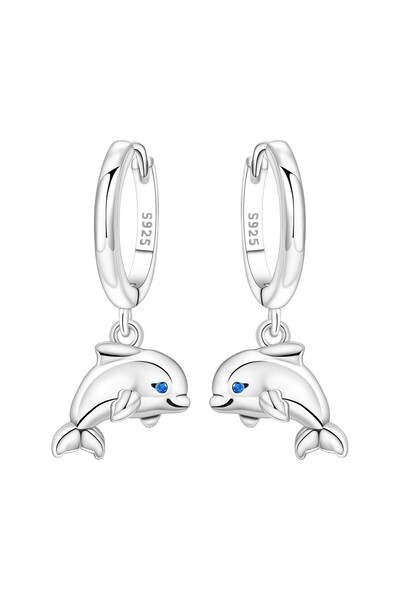 Choice أقراط OTE4289 CYCUFF من الفضة الإسترلينية عيار 925 على شكل دولفين، أقر...