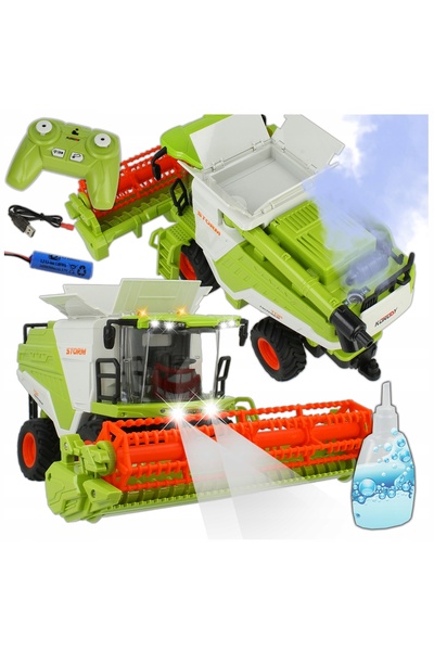 NO BRAND Jucărie cu telecomandă RC Combină agricolă cu lumini și efect de fum...
