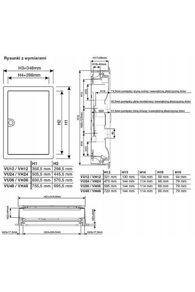 hager Tablou de distribuție submontabil 2x12 module VU24AT