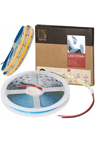 Adviti Bandă LED COB 12V Rolă 5m Bandă tip neon 900lm/m 10W/m Lumină rece 6000K