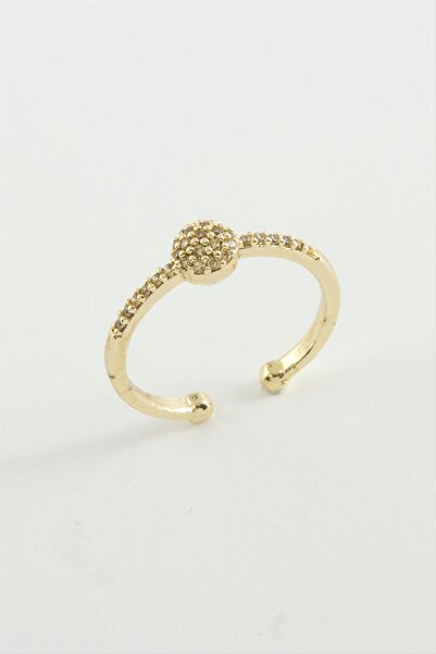 ZERO LAND Nhr-Hlss Round Zircon (182249) Stone Ring-Yellow