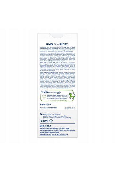 NIVEA SUN PRIMER Ser de protecție solară - Bază de machiaj SPF50+ 30ml