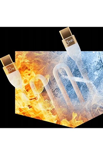 NO BRAND Cablu USB 3mk USB-C la C 100W Hyper Silicon Alb