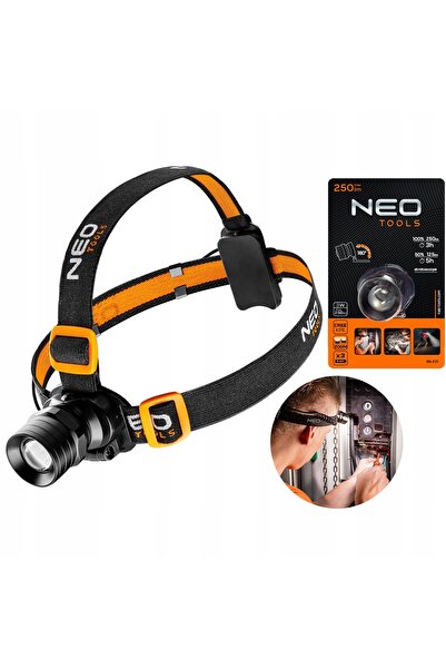 NO BRAND Lanterna frontală 250 lumeni, zoom, 3xAAA NEO 99-201
