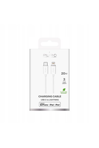 NO BRAND Cablu PURO TPE 20W USB-C la Lightning 3M pentru telefoane Apple
