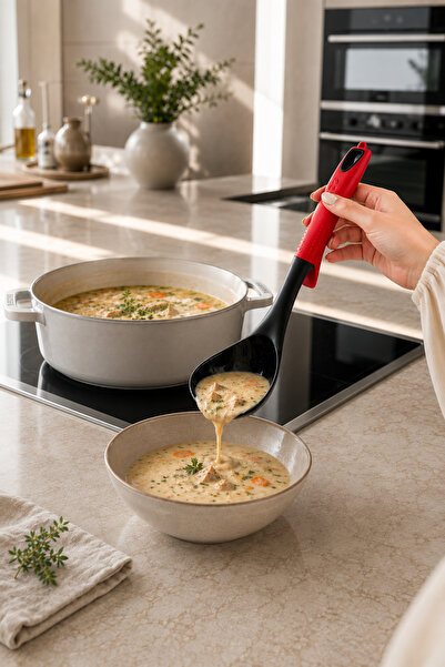 Sariva Home 30 cm Plastic Ladle 220 Degree Heat Resistant Bpa Free Non-Stick ...