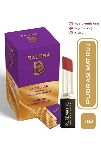 BALERA Pure Matte Powder Lipstick No: 118 - Moisturizing Powder Matte Lipstic...
