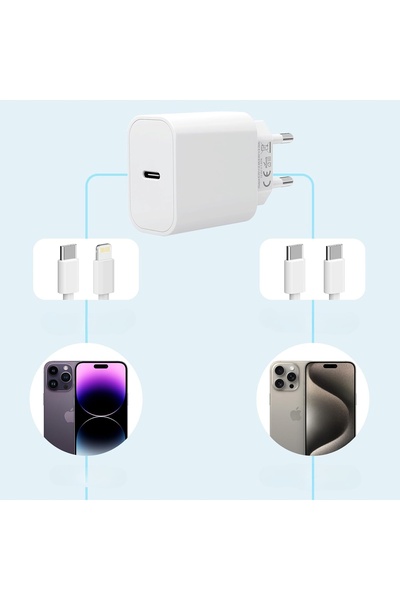 NO BRAND Kit încărcător USB-C + cablu |   Încărcare rapidă PD QC 3.0 ÎNCĂRCAR...