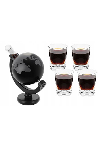 Azaris Set decantor de whisky Globus DeLuxe cu 4 pahare