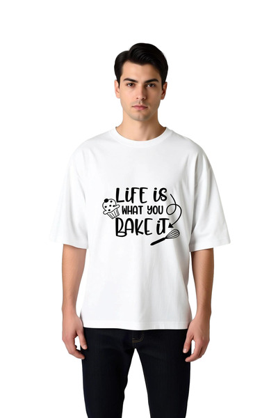 PayBuy Men's Oversize T-Shirt Kitchen Themed Printed Relaxed Fit Daily Wear C...