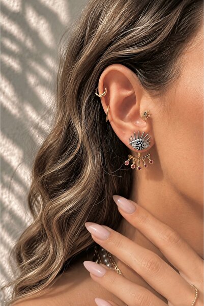 Okko Store Eyelash Eye 2-Piece Earrings