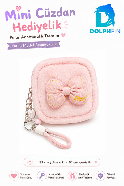 DolphFin Plush Mini Wallet with Keychain and Zipper Coin Bag Children's Gift ...