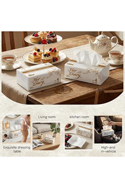 Her Diary 4-Ply Facial Tissues, Ultra-Soft and Thick Daily Tissues, 100% Virg...