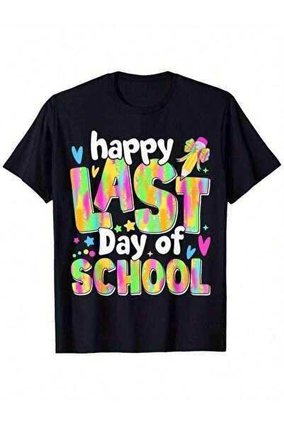 NOURAM Happy Last Day Of School Teacher Grad 2025 Brushstroke-Shirt, Fashiona...
