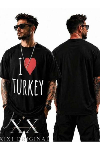 21JNRY Men's I Love TURKEY Graphic T-Shirt - -Themed Print With,Men Vacation ...