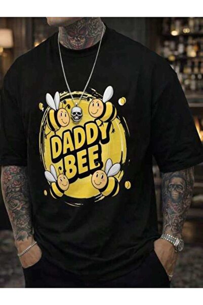NOURAM Men's DADDY BEE Bee Print T-Shirt - Oversized Relaxed Fit,Men Vacation...