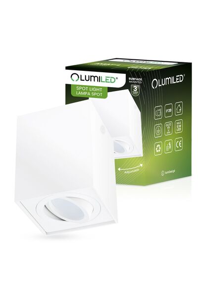 Lumiled Plafonieră LED aplicată, 12W, pătrată, 4000K, albă.