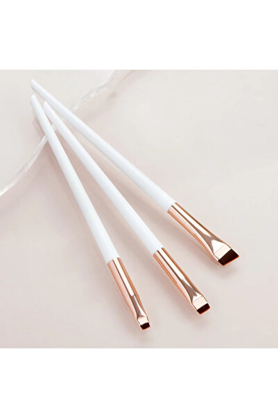 Choice White-Golden 3 Pcs edge eyeliner brush oblique head eyebrow brush outl...