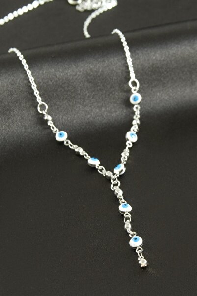 ZERO LAND Nhr-Hlss Nazar Mineli Y Necklace (121546) - White
