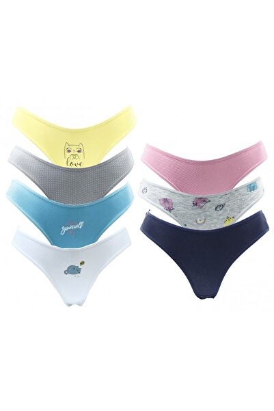 HUNEX UNDERWEAR Γυναικεία Σλιπ 7 Τεμάχια Τυπωμένα 975-04, Έγχρωμα Τυπωμένα, Μ...