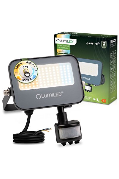 Lumiled Proiector LED TRINOX 20W 2000lm CCT IP65 Gri cu senzor de mișcare și ...