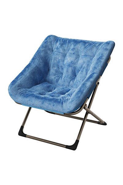 Garvee Comfy Collapsible Faux Fur Lounge Chair – Collapsible Saucer & Butterf...