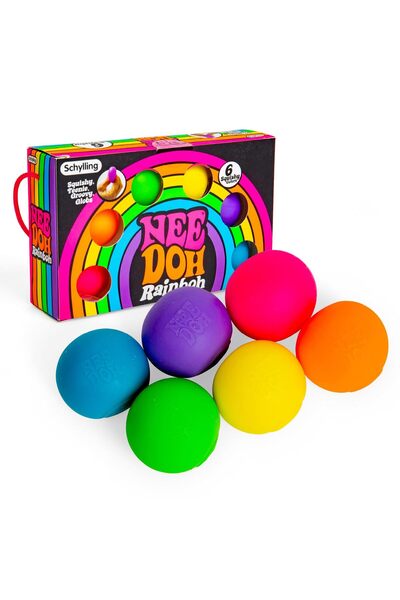 Schylling NeeDoh Rainboh 6-Pack Squishy Stress Balls for Kids & Adults