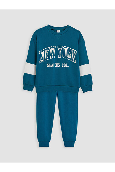 LC Waikiki طقم LCW Kids Petrol New York المطبوع للأولاد