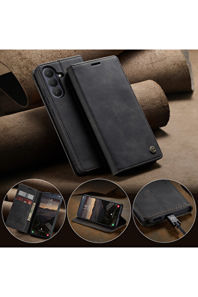 Caseme Husa pentru Samsung Galaxy S26 – CaseMe, tip carte, piele, functie portofel, stand, finisaj catifelat