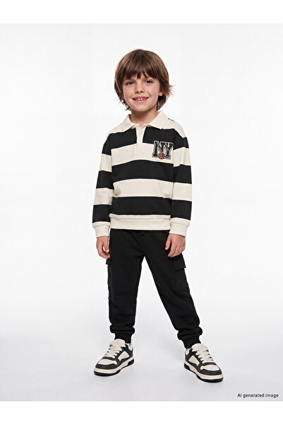 LC Waikiki Lcw Kids Black Striped Boys' Set