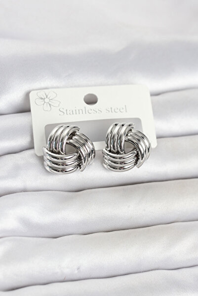 Generic Brand 316L Steel Silver Color Spiral Model Women's Earrings