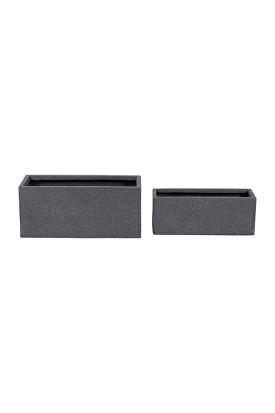 Sagebrook Home Resin, Set of 2 24/28"D Nested Rectangular Planters, Gr