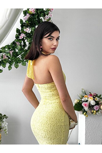 Moda Days Women's Sari Lace Halter Neck V-Neck Strapless Look Long Event Dress