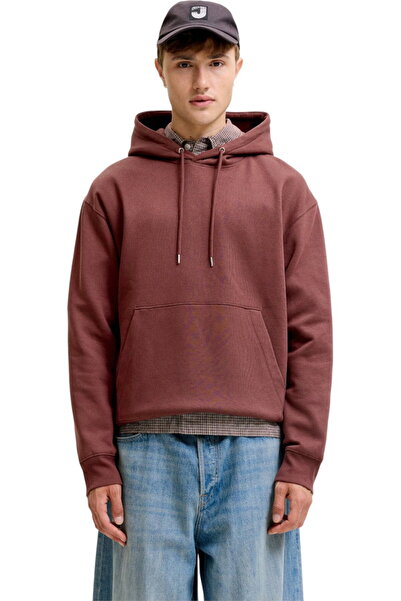 Jack & Jones JACK &JONES Ace Sweat Hood Noos φούτερ - 12300662-Πικρή Σοκολάτα