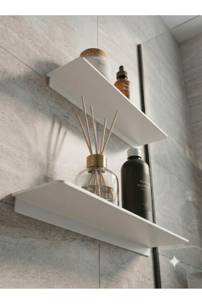 EVA METAL TASARIM 2'li Metal Raf Banyo Düzenleyici, Raf Duvar Rafı