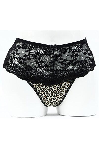 HUNEX UNDERWEAR Γυναικείο βαμβακερό στρινγκ λεοπάρ 1160-01, Μέγεθος XXL