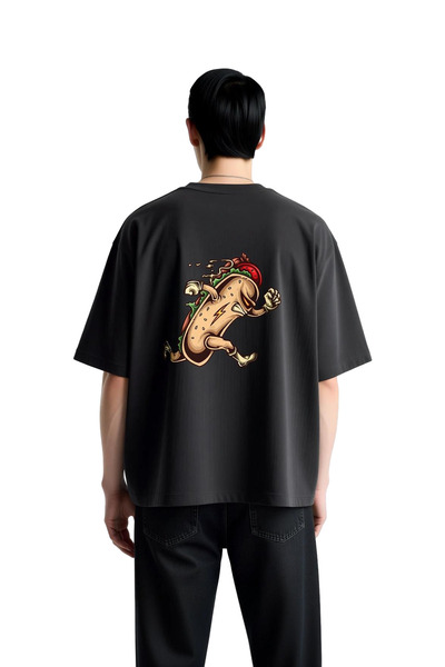 PayBuy Running Sausage Design Printed Men's Oversize T-Shirt