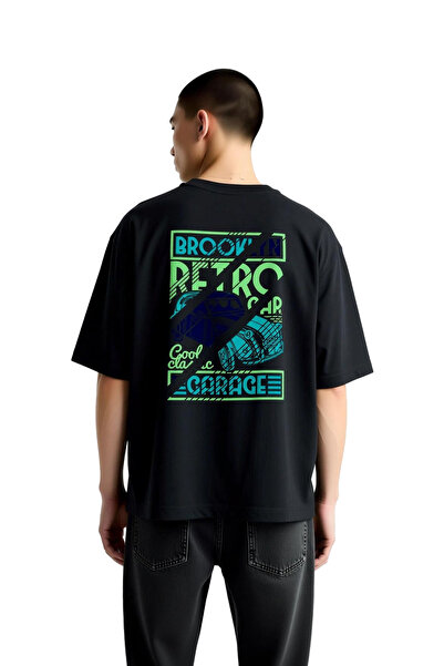 PayBuy Men's Oversize T-Shirt 100% Cotton Retro Auto Garage Printed Casual Re...