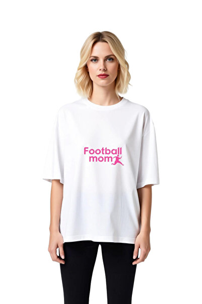 PayBuy تي شيرت نسائي كبير الحجم مطبوع عليه Football Love، قصة مريحة، أكمام قص...