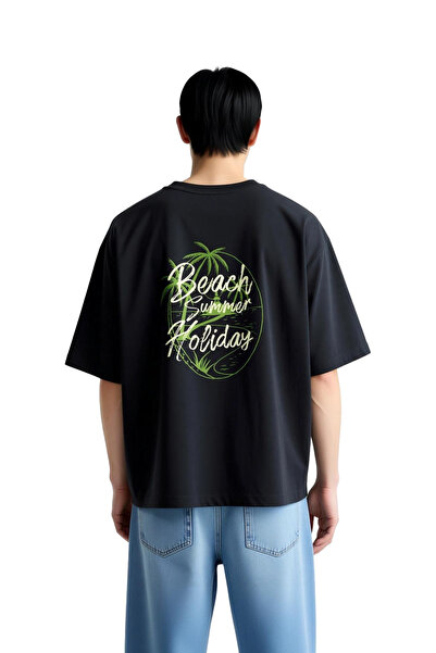 PayBuy Men's Oversize Short Sleeve T-Shirt Beach Themed Summer Vacation Print...