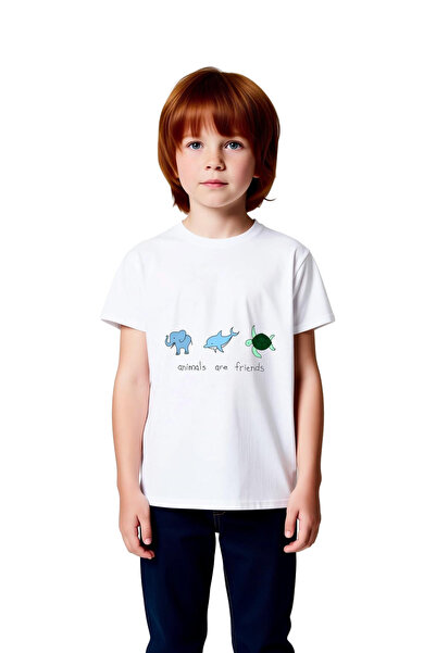 PayBuy Children's Friendship Theme Animal Print Short Sleeve T-Shirt Relaxed ...