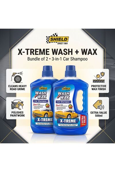 SHIELD Shampoo Xtreme Plus Wax Concentrated Car Wash Shampoo Wax Infused Stre...