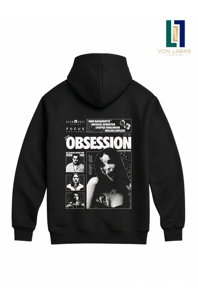 Grafftee Clothing Hanorac din bumbac cu glugă, imprimat cu Obsession, de înal...
